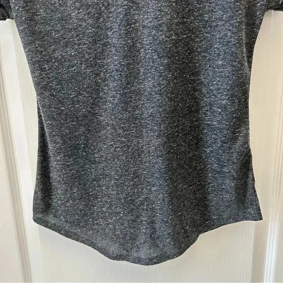 Ricki’s Linen Blend T-Shirt Loose Fit V Neck Short Sleeves Charcoal Grey Side XS - Picture 10 of 16